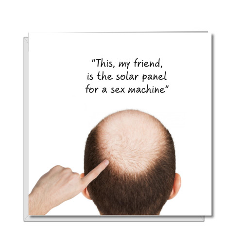 Funny rude birthday card bald - card,