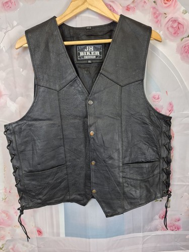 Biker design black leather - jh,