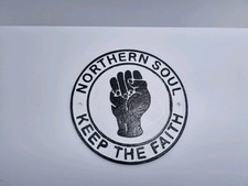 NORTHERN SOUL KEEP THE FAITH - Hand Painted Solid Cast Iron Wall Sign  24cm 9.5"