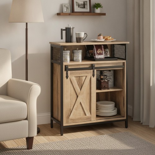 Rustic sideboard with sliding - with,