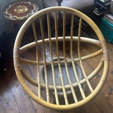 Stunning ANGRAVES Large Vintage 1970s Rattan Rocking & Swivel Chair 