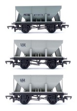 REPLICA 'OO' GAUGE LOT OF 3 GREY 24T IRON ORE HOPPER B437398/B436872 WAGONS