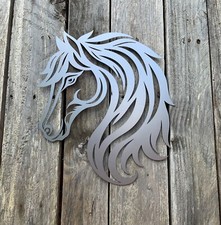 HORSE WALL ART GARDEN ORNAMENT INDOOR OUTDOOR RUSTING STEEL RIDING GIFT 2