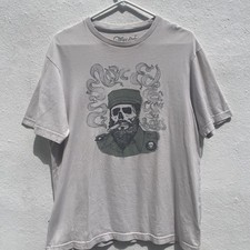 Marc Ecko Vintage TShirt Mens Medium Tan Revolution Cuba Castro Retro Rare