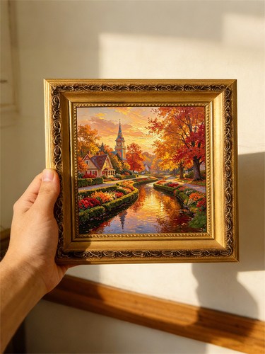 Autumn canal original oil - canal,