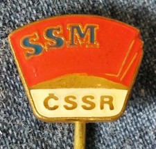 Vintage Enamel Pin Badge Czechoslovak Socialist Youth Union (SSM) c1970s CSSR