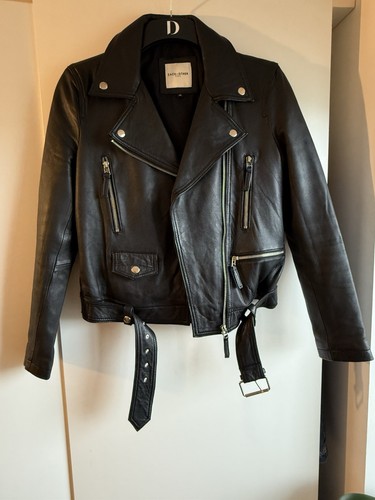 Women leather biker jacket - women's,