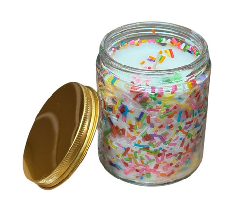 School sprinkle cake candle - school,