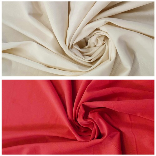 Red ecru plain needlecord - red,