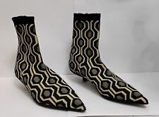 BRAND NEW ZARA BLUE / YELLOW STRETCH ANKLE BOOTS ; SIZE 39/6 ; REDUCED 20%