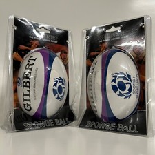 Gilbert Rugby Ball Mini Sponge - Set Of 2 - Scottish Rugby Union Balls Free p&p
