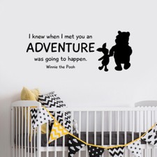 Winnie The Pooh Quote Wall Decal Walt Disney Vinyl Sticker Art Kids Decor qw1