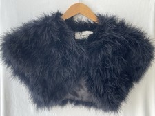 Vintage Emma B Black Natural Feather Bolero / Shrug