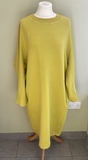 Ischiko Yellow Sweatshirt Tunic Size 3 UK XL 16 18 Oversized Boxy Lagenlook