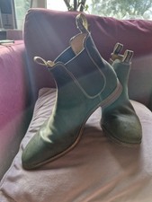 Barker Chelsea Boots Men's UK Size 10 F  Green waxy Suede good worn condition 