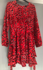 LADIES RED/BLACK DRESS by QUIZ size12 WITH RARA STYLE SKIRT