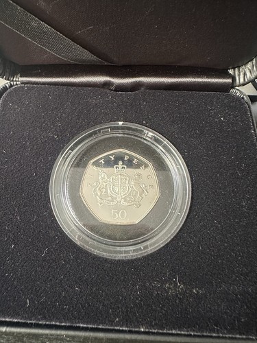 Silver proof 50p fifty - fifty, pence