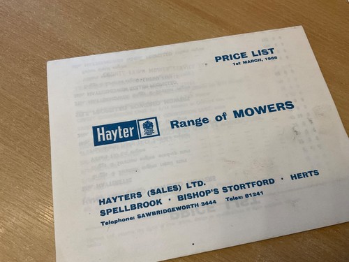 1966 hayter lawn mowers price - 1966,