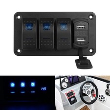 3 Gang Blue LED Switch Control