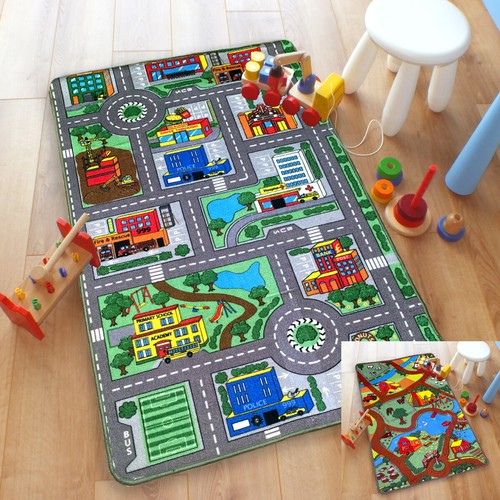 City road map farm - road, village
