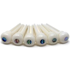 Slotted Pure Bone Bridge Pins with Abalone Dot Inlay for 6 & 12 String Guitar