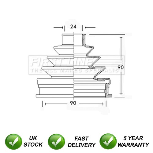 Joint boot set - boot, rear