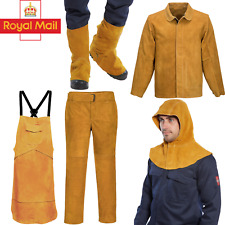 Portwest Leather Welding Jacket Sleeves Welding Apron Boot Cover Safety Hood UK