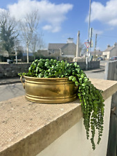 VINTAGE BRASS OVAL WINDOWSILL FLOWER TROUGH PLANTER PLANT POT ANTIQUE STYLE