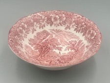 Unicorn Staffordshire Tableware Country Scene Red and White Large Serving Bowl.