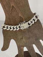 Silver tone chunky rhinestone