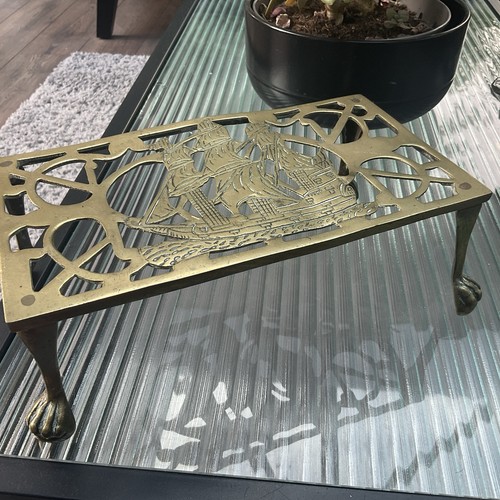 Vintage brass trivit stand - vintage,