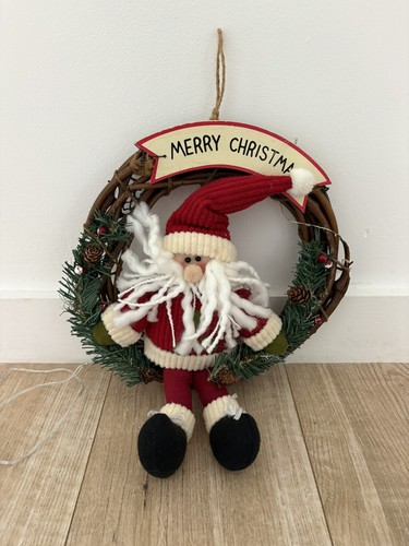 Christmas wreath with santa - with,