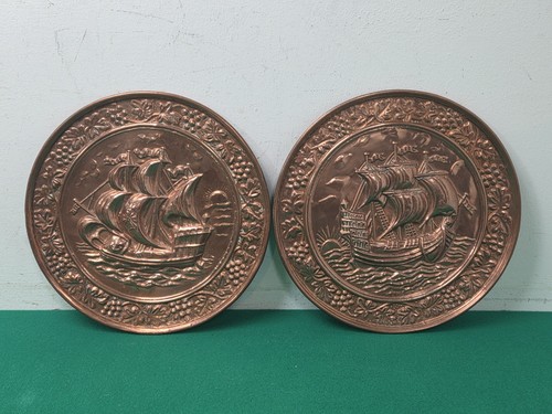 Pair vintage copper wall - vintage,