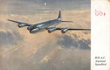 B.O.A.C. Argonaut Speedbird Aircraft Military Salmon Postcard (A16) c1951