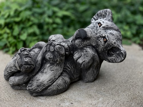Baby lion figurine concrete - baby,