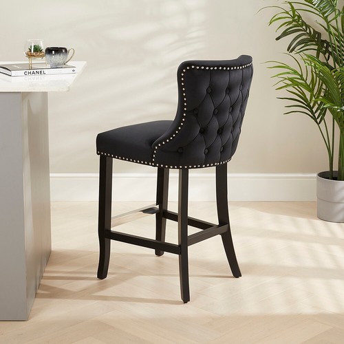 Boudoir bar stool black velvet - boudoir,
