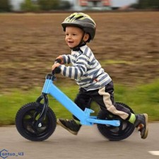 12" Kids Balance Bike Walking Running Training Bicycle Adjustable Seat Blue New