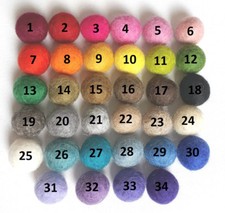 68 Wool Felt Balls 2cm