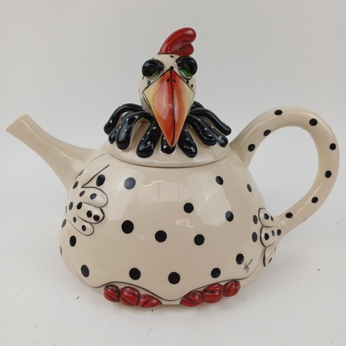 Vtg blue sky whimsical teapot - vtg,
