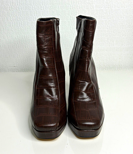 John lewis brown croc embossed - john,