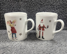 2 x Lovely Fine China Christmas Mugs - Hot Choc / Tea or Coffee