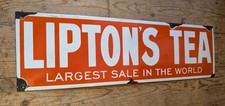 LIPTONS TEA - Enamel / Metal Sign  - Bar Restaurant Advertising Cafe Bistro Pub