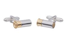 Silver Colour Shotgun Cartridge Shirt Cufflinks for Men in GS Cufflink Box