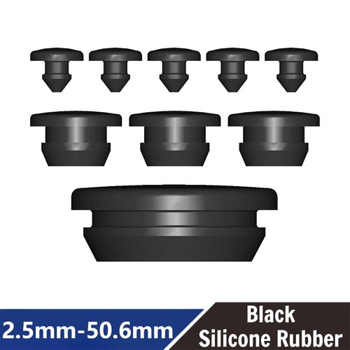 Black round silicone - black, rubber