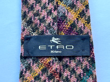 ETRO Wool Tie Pink And Gold