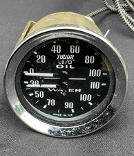 TUDOR VINTAGE WATER TEMPERATURE OIL PRESSURE DUAL GAUGE MG TR LOTUS TVR TESTED