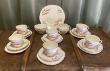 Vintage Crown Regent Bone China Floral Tea Set.  Immaculate Condition 21 Pieces