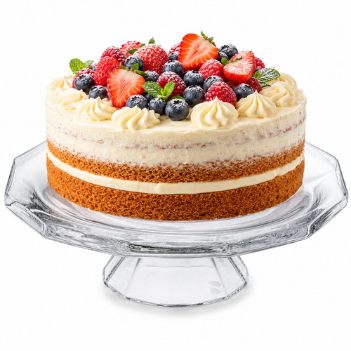 Crystallin clear glass cake - clear,