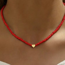 Elegant Beaded Heart Necklace