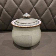 Denby England Regency Green Lidded Sugar Bowl/Pot - Made In England